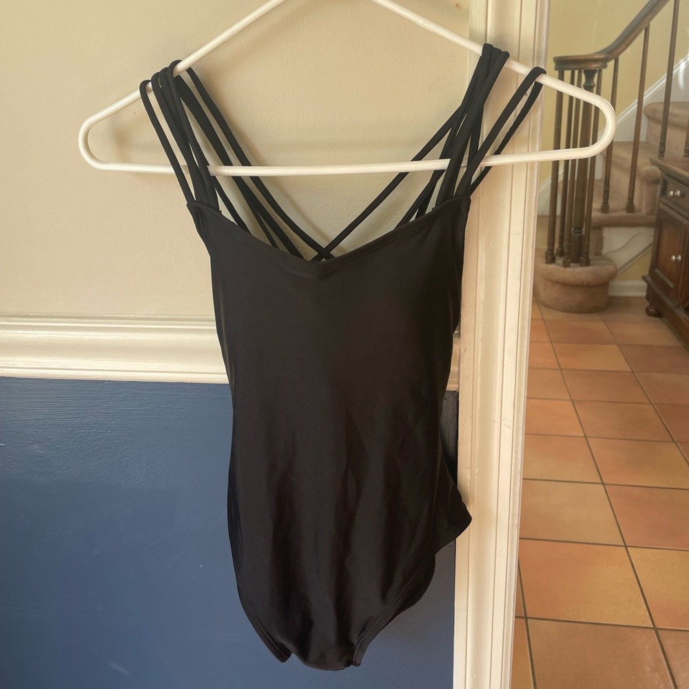 Black Strappy One Piece Swimsuit